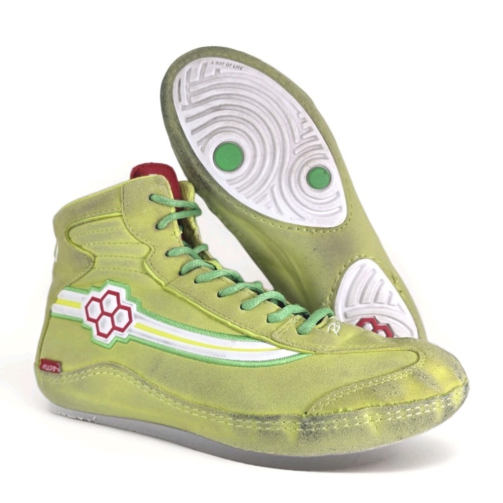 Rudis Ninety-5 Classic Wrestling Shoes Mens Sz 8‎ Green Boxing MMA Lace Up Boots